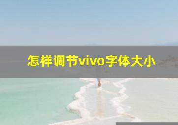 怎样调节vivo字体大小