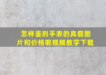 怎样鉴别手表的真假图片和价格呢视频教学下载