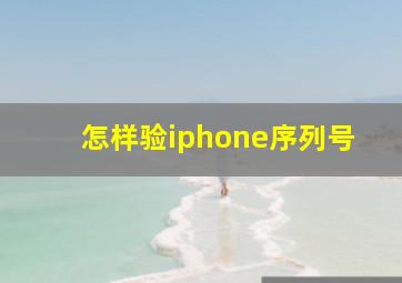 怎样验iphone序列号