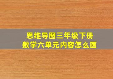 思维导图三年级下册数学六单元内容怎么画