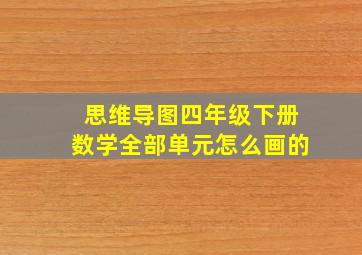 思维导图四年级下册数学全部单元怎么画的