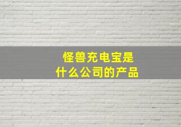 怪兽充电宝是什么公司的产品