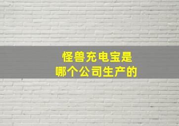 怪兽充电宝是哪个公司生产的