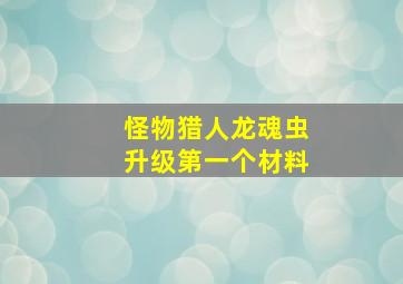 怪物猎人龙魂虫升级第一个材料