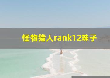 怪物猎人rank12珠子