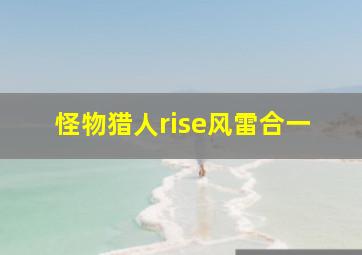 怪物猎人rise风雷合一