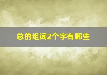 总的组词2个字有哪些