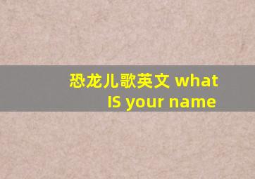 恐龙儿歌英文 what IS your name