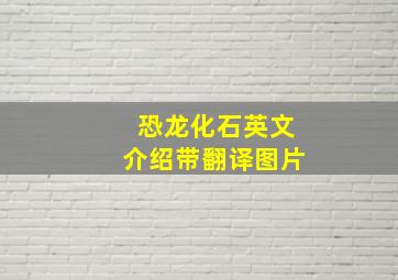 恐龙化石英文介绍带翻译图片