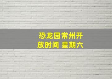 恐龙园常州开放时间 星期六