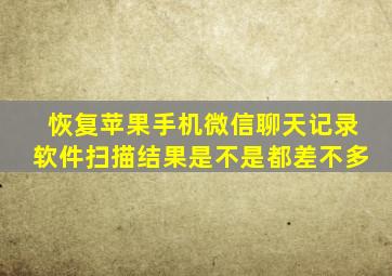 恢复苹果手机微信聊天记录软件扫描结果是不是都差不多