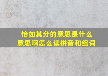 恰如其分的意思是什么意思啊怎么读拼音和组词