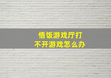 悟饭游戏厅打不开游戏怎么办