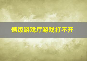 悟饭游戏厅游戏打不开