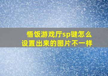 悟饭游戏厅sp键怎么设置出来的图片不一样