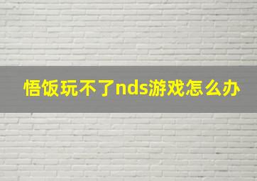 悟饭玩不了nds游戏怎么办