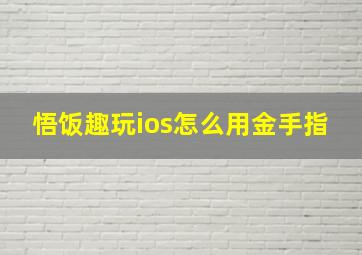 悟饭趣玩ios怎么用金手指