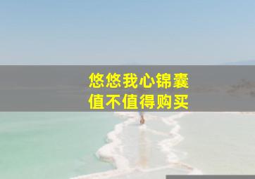 悠悠我心锦囊值不值得购买