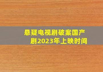 悬疑电视剧破案国产剧2023年上映时间