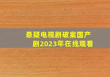 悬疑电视剧破案国产剧2023年在线观看