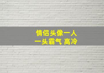 情侣头像一人一头霸气 高冷