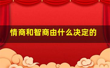 情商和智商由什么决定的