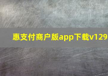 惠支付商户版app下载v129