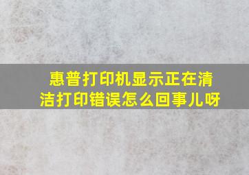 惠普打印机显示正在清洁打印错误怎么回事儿呀