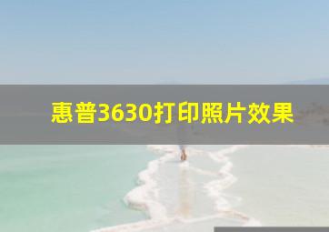 惠普3630打印照片效果