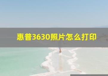 惠普3630照片怎么打印