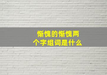 惭愧的惭愧两个字组词是什么