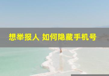 想举报人 如何隐藏手机号