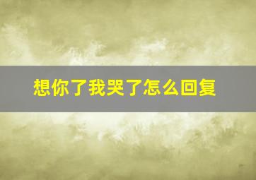 想你了我哭了怎么回复