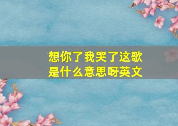 想你了我哭了这歌是什么意思呀英文