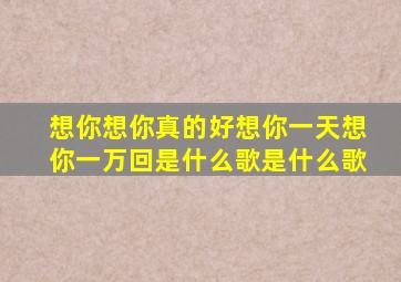 想你想你真的好想你一天想你一万回是什么歌是什么歌