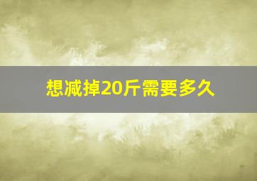 想减掉20斤需要多久