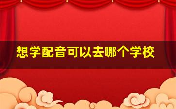 想学配音可以去哪个学校