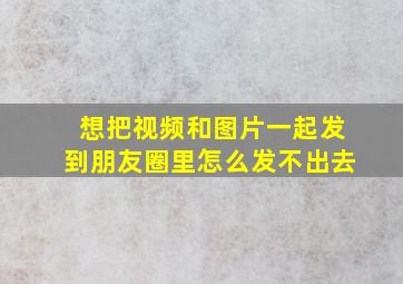 想把视频和图片一起发到朋友圈里怎么发不出去