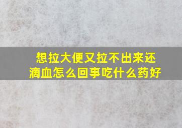 想拉大便又拉不出来还滴血怎么回事吃什么药好