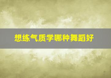 想练气质学哪种舞蹈好