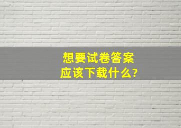 想要试卷答案应该下载什么?