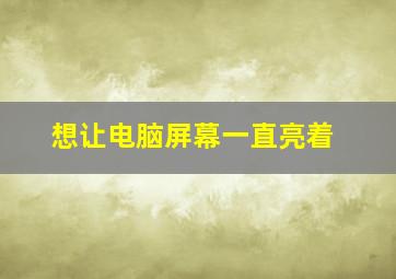 想让电脑屏幕一直亮着