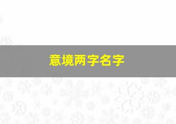 意境两字名字