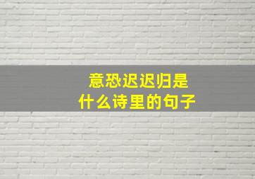 意恐迟迟归是什么诗里的句子