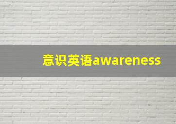 意识英语awareness