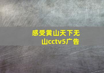 感受黄山天下无山cctv5广告