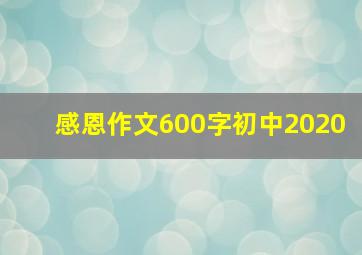 感恩作文600字初中2020