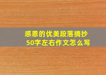 感恩的优美段落摘抄50字左右作文怎么写