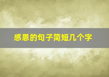 感恩的句子简短几个字