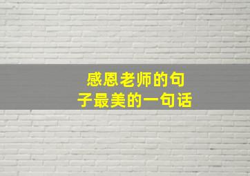 感恩老师的句子最美的一句话